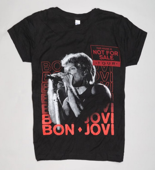 Bon Jovi Jonbon-front Muster - Schwarz Erwachsene Kurzärmelig T-shirt